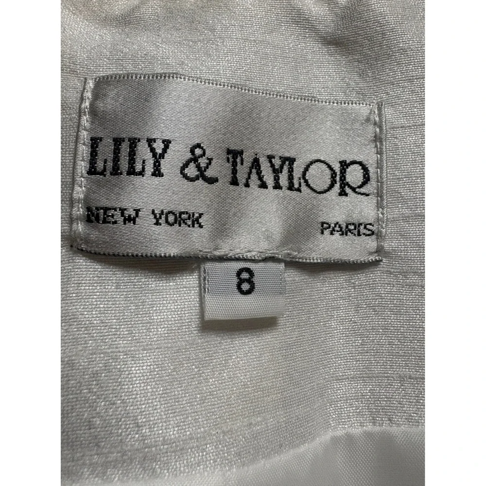 NWT Lily & Taylor Ivory Rhinestone Beaded Evening Blazer Jacket Size 8 - Picture 4 of 6